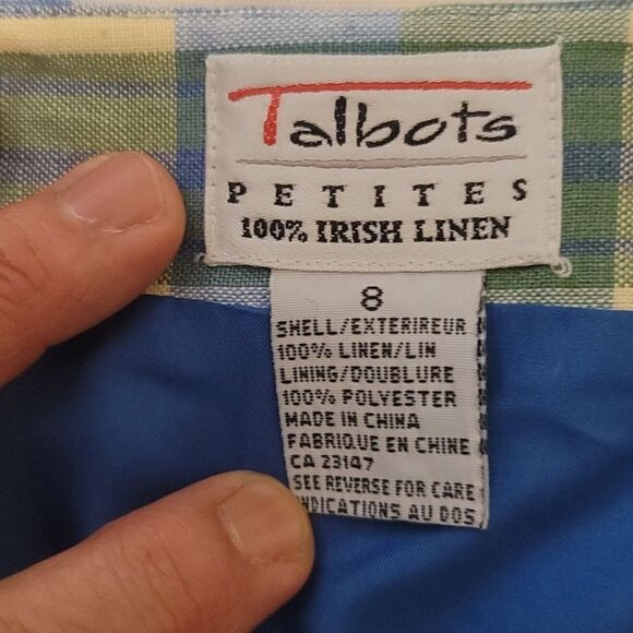 Talbots Irish linen wrap plaid skirt size 8 - Picture 6 of 7